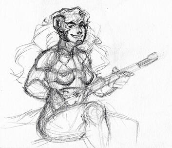 rough sketch of Briar being cheeky