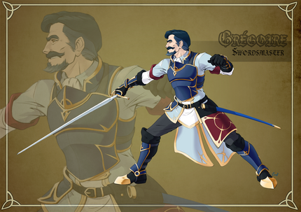 Gregory Guillory, a swordmaster done in the style of the Fire Emblem series